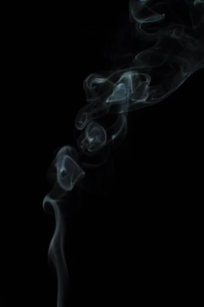 White Smoke Texture Black Background — Stock Photo, Image