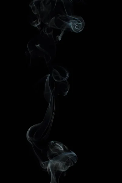 White Smoke Texture Black Background — Stock Photo, Image