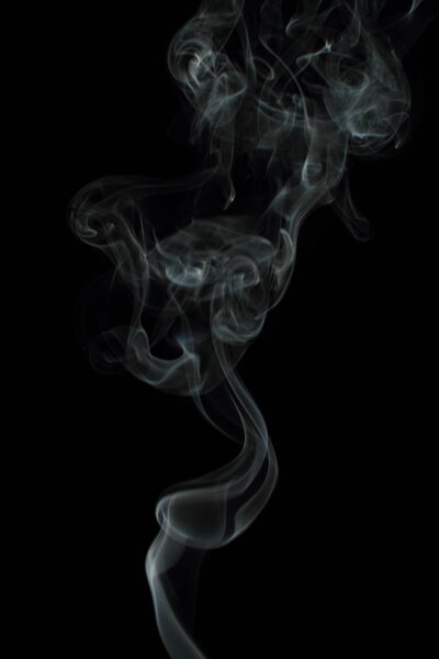 White smoke texture on black background