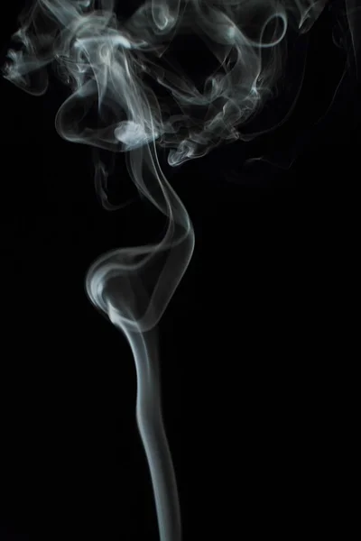 White Smoke Texture Black Background — Stock Photo, Image