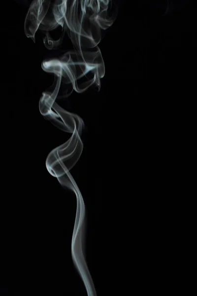 White Smoke Texture Black Background — Stock Photo, Image