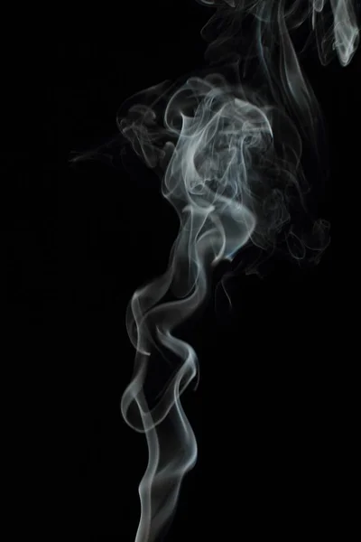 White Smoke Texture Black Background — Stock Photo, Image