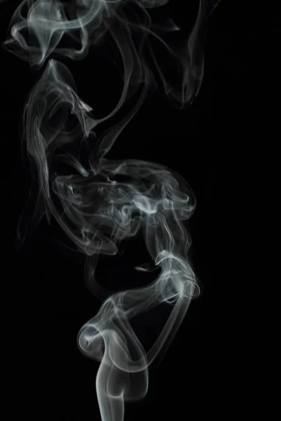 Fehér Füst Textúra Fekete Háttér — Stock Fotó