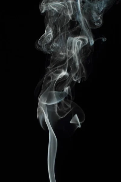 White Smoke Texture Black Background — Stock Photo, Image