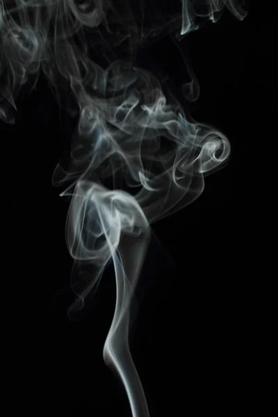 White Smoke Texture Black Background — Stock Photo, Image