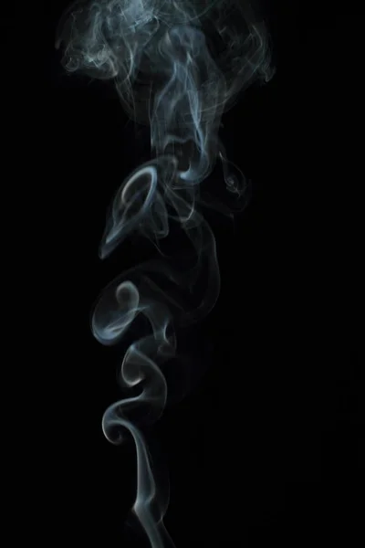 White Smoke Texture Black Background — Stock Photo, Image