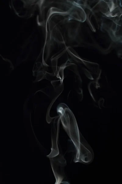 White Smoke Texture Black Background — Stock Photo, Image