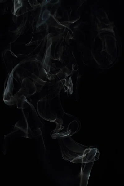 White Smoke Texture Black Background — Stock Photo, Image