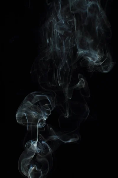 Bílá Textura Kouře Černém Pozadí — Stock fotografie