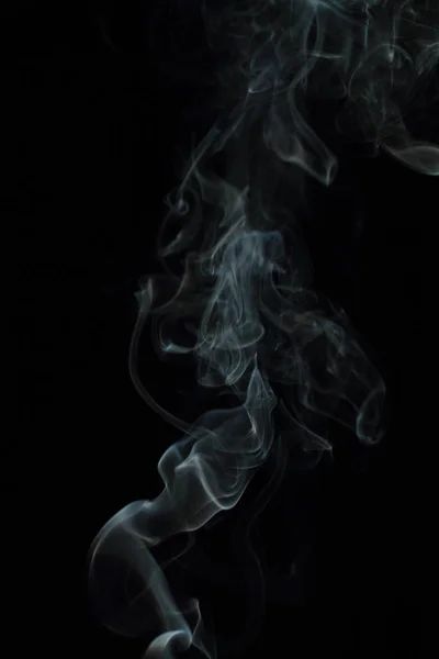 White Smoke Texture Black Background — Stock Photo, Image