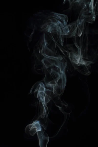 White Smoke Texture Black Background — Stock Photo, Image