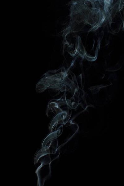 White smoke texture on black background