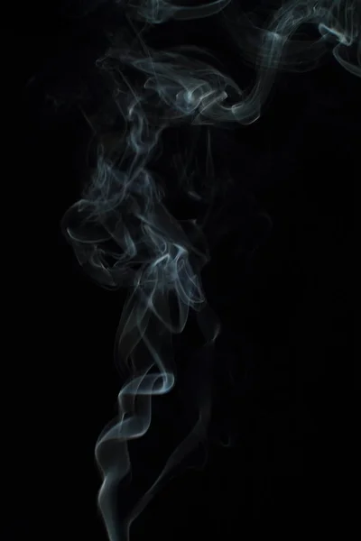 White Smoke Texture Black Background — Stock Photo, Image