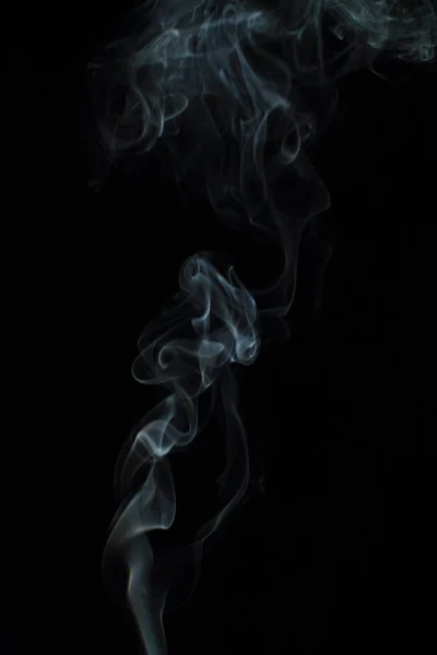 White Smoke Texture Black Background — Stock Photo, Image