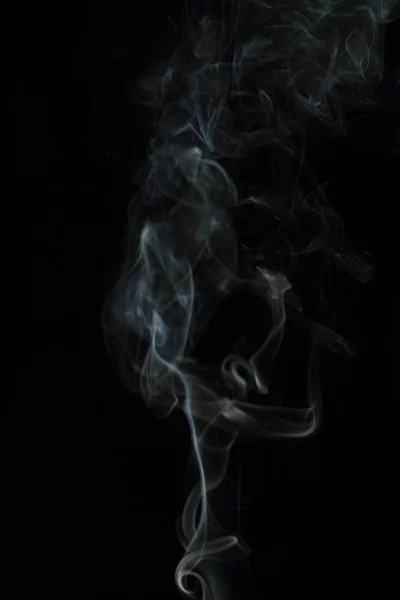 White Smoke Texture Black Background — Stock Photo, Image