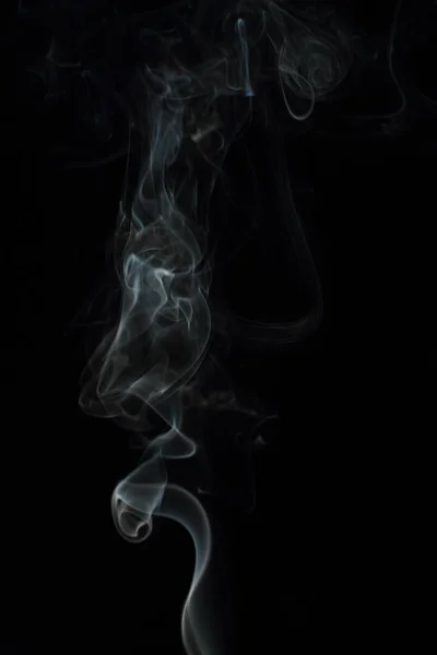 White Smoke Texture Black Background — Stock Photo, Image