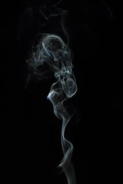 Λευκή Υφή Καπνού Μαύρο Φόντο — Φωτογραφία Αρχείου