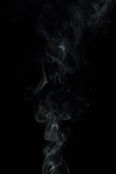 White Smoke Texture Black Background — Stock Photo, Image