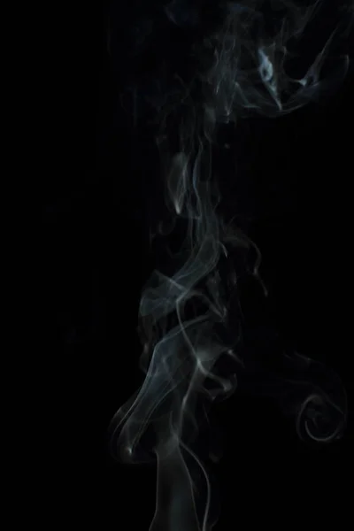 White Smoke Texture Black Background — Stock Photo, Image