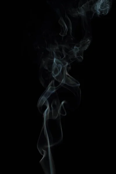 White Smoke Texture Black Background — Stock Photo, Image