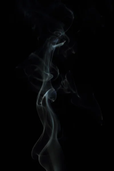 Λευκή Υφή Καπνού Μαύρο Φόντο — Φωτογραφία Αρχείου