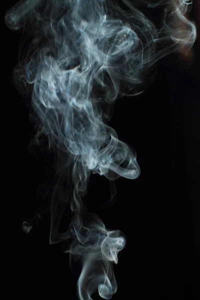White Smoke Texture Black Background — Stock Photo, Image