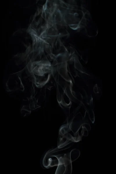 Bílá Textura Kouře Černém Pozadí — Stock fotografie