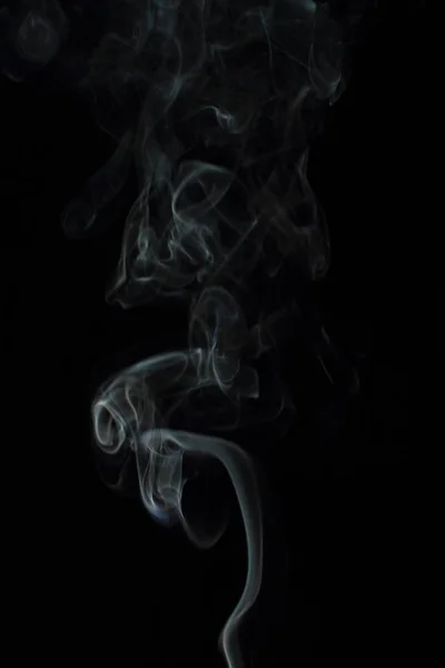 White Smoke Texture Black Background — Stock Photo, Image