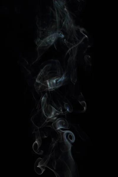 White Smoke Texture Black Background — Stock Photo, Image