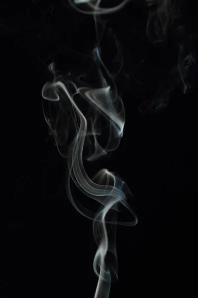 Biały Dym Tekstury Czarnym Tle — Zdjęcie stockowe