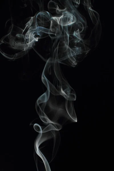 Textura Fumaça Branca Fundo Preto — Fotografia de Stock