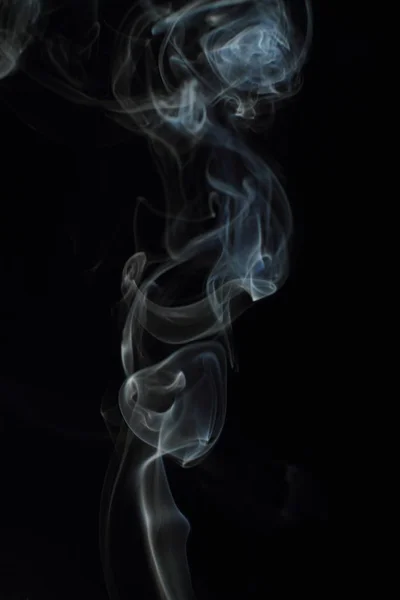 White Smoke Texture Black Background — Stock Photo, Image