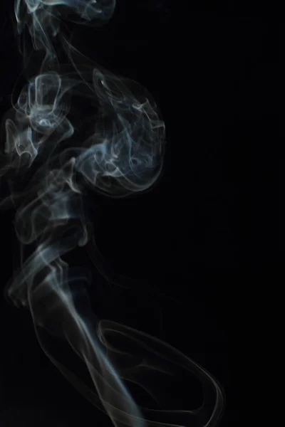 White Smoke Texture Black Background — Stock Photo, Image