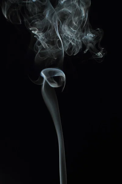 White Smoke Texture Black Background — Stock Photo, Image