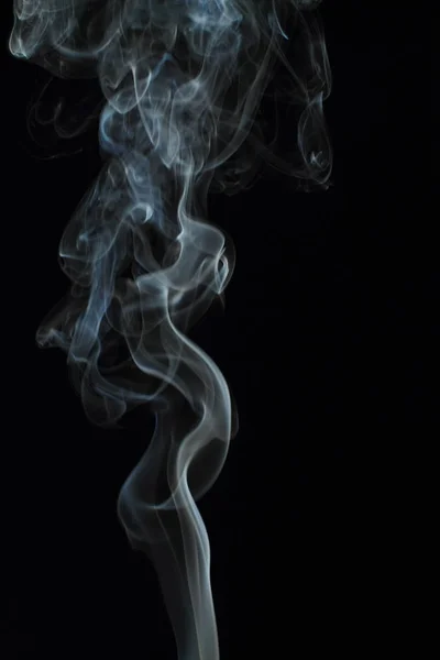 White Smoke Texture Black Background — Stock Photo, Image