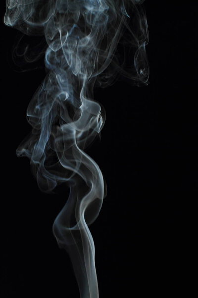 White smoke texture on black background