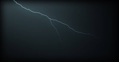 Gerçekçi yansımalar siyah bir zemin üzerine yıldırım