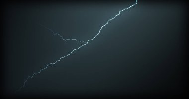 Gerçekçi yansımalar siyah bir zemin üzerine yıldırım