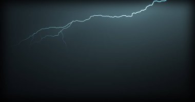 Gerçekçi yansımalar siyah bir zemin üzerine yıldırım