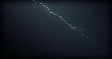Gerçekçi yansımalar siyah bir zemin üzerine yıldırım