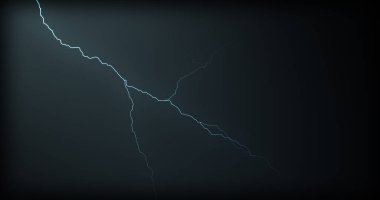 Gerçekçi yansımalar siyah bir zemin üzerine yıldırım