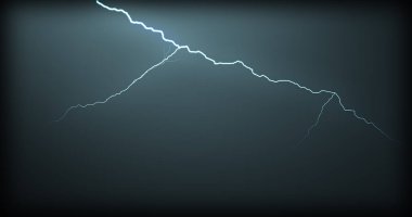 Gerçekçi yansımalar siyah bir zemin üzerine yıldırım