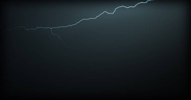 Gerçekçi yansımalar siyah bir zemin üzerine yıldırım