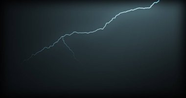 Gerçekçi yansımalar siyah bir zemin üzerine yıldırım