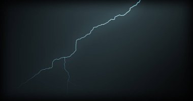 Gerçekçi yansımalar siyah bir zemin üzerine yıldırım