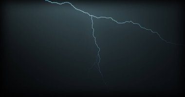 Gerçekçi yansımalar siyah bir zemin üzerine yıldırım