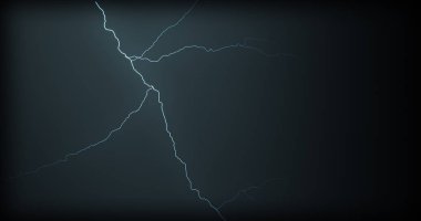 Gerçekçi yansımalar siyah bir zemin üzerine yıldırım