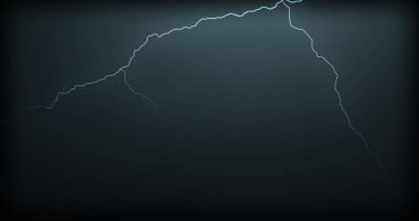 Gerçekçi yansımalar siyah bir zemin üzerine yıldırım