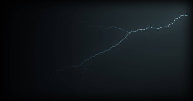 Gerçekçi yansımalar siyah bir zemin üzerine yıldırım