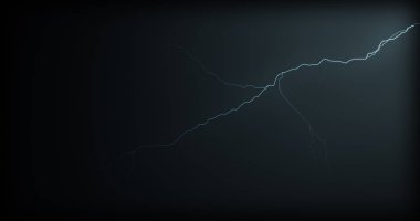Gerçekçi yansımalar siyah bir zemin üzerine yıldırım